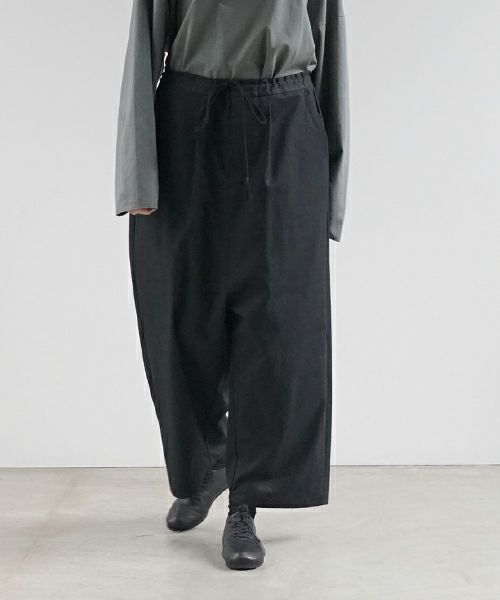 VU ヴウ wide silhouette pants [BLACK] ワイドシルエットパンツ vu-pnt-006