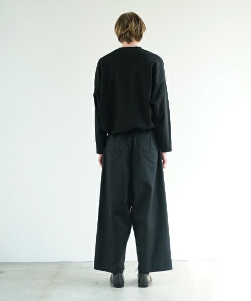 VU ヴウ wide silhouette pants [BLACK] ワイドシルエットパンツ vu-pnt-006