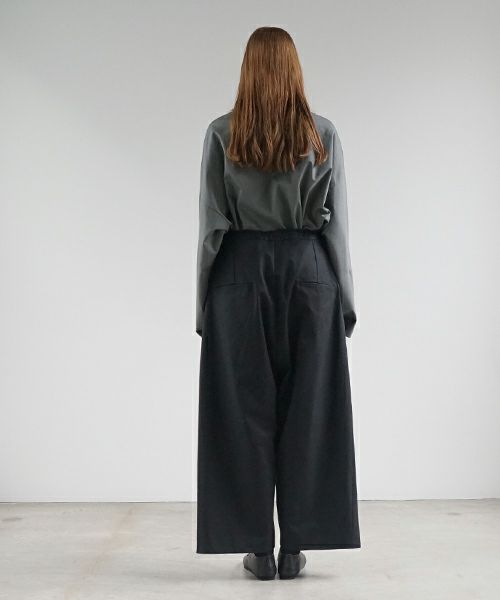VU ヴウ wide silhouette pants [BLACK] ワイドシルエットパンツ vu-pnt-006