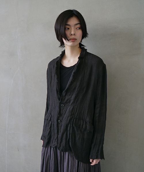 suzuki takayuki スズキタカユキ frayed short jacket[A251-09/lamp black]