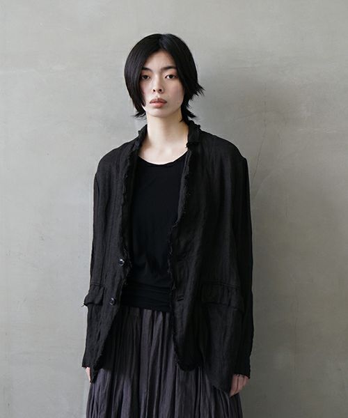 suzuki takayuki スズキタカユキ frayed short jacket[A251-09/lamp black]