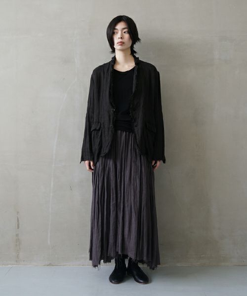suzuki takayuki スズキタカユキ frayed short jacket[A251-09/lamp black]