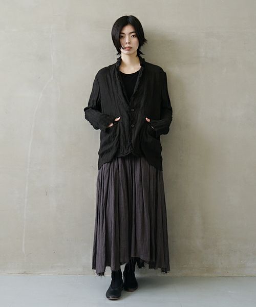 suzuki takayuki スズキタカユキ frayed short jacket[A251-09/lamp black]