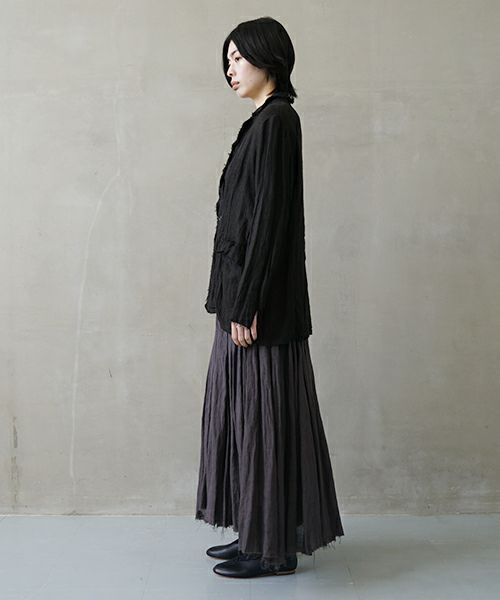 suzuki takayuki スズキタカユキ frayed short jacket[A251-09/lamp black]