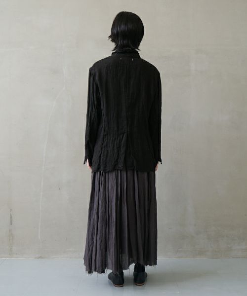 suzuki takayuki スズキタカユキ frayed short jacket[A251-09/lamp black]