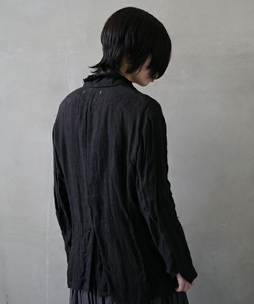 suzuki takayuki スズキタカユキ frayed short jacket[A251-09/lamp black]