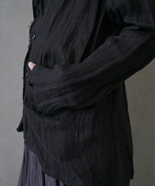 suzuki takayuki スズキタカユキ frayed short jacket[A251-09/lamp black]