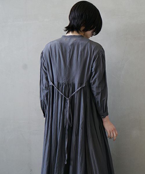 suzuki takayuki スズキタカユキ gathered dress [T001-16/slate grey]