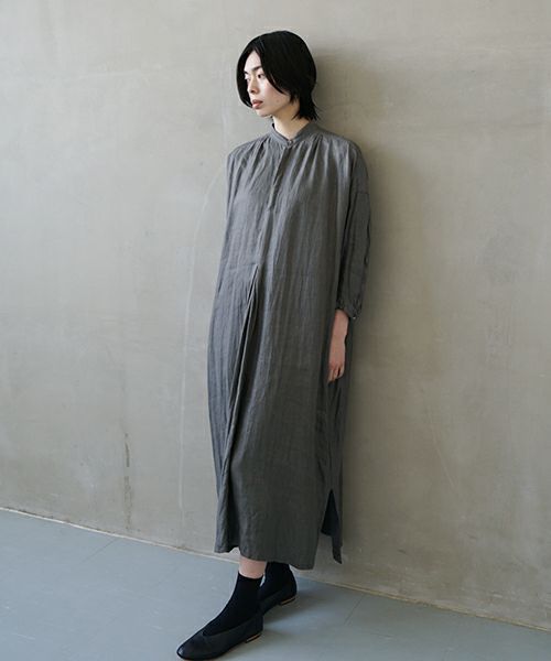 suzuki takayuki スズキタカユキ peasant dress I [A251-22/moss grey]