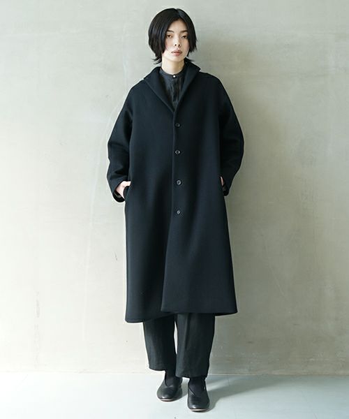 suzuki takayuki スズキタカユキ no-collar coat [A231-15/black]