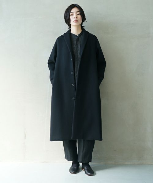 suzuki takayuki スズキタカユキ stand-fall-collar coatⅠ[A252-24/black]