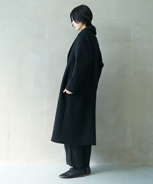 suzuki takayuki スズキタカユキ stand-fall-collar coatⅠ[A252-24/black]