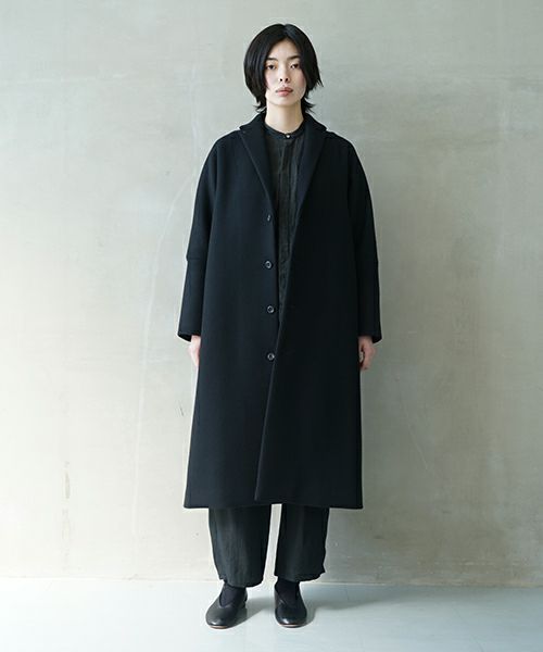 suzuki takayuki スズキタカユキ stand-fall-collar coatⅠ[A252-24/black]
