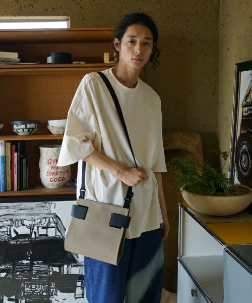 macromauro  マクロマウロ WRAP BAG SHOULDER CANVAS S(BEIGE)