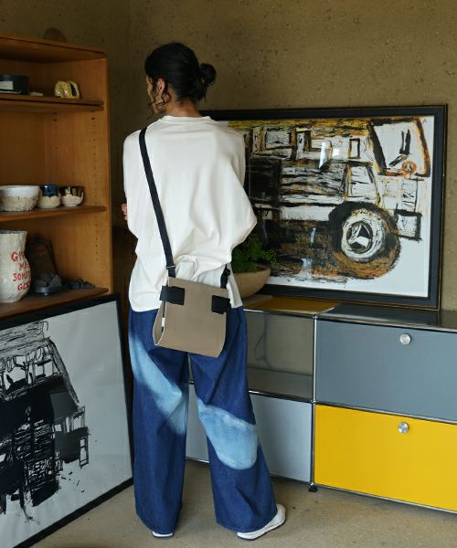 macromauro  マクロマウロ WRAP BAG SHOULDER CANVAS S(BEIGE)