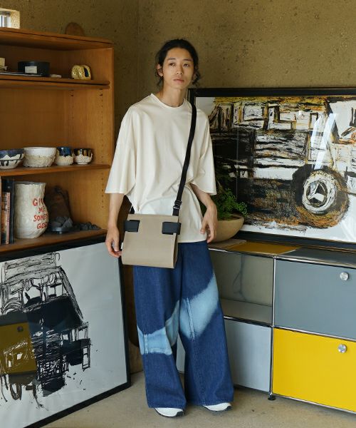 macromauro  マクロマウロ WRAP BAG SHOULDER CANVAS S(BEIGE)