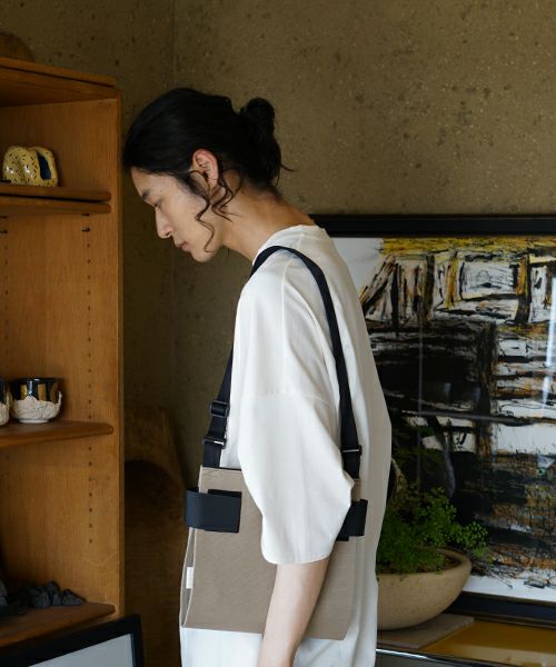 macromauro  マクロマウロ WRAP BAG SHOULDER CANVAS S(BEIGE)