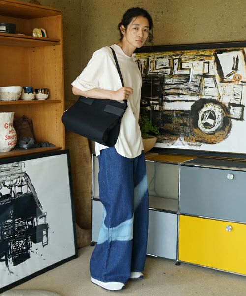 macromauro  マクロマウロ WRAP BAG SHOULDER CANVAS M(BLACK)