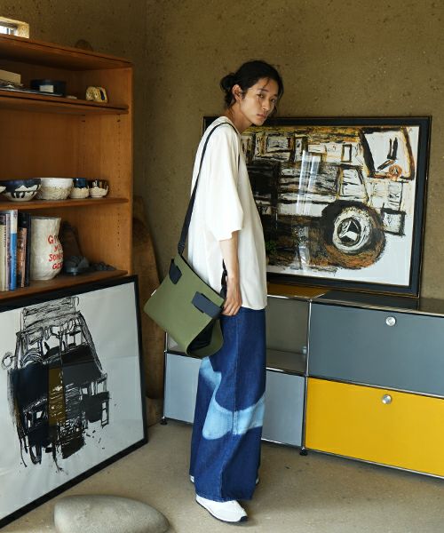 macromauro  マクロマウロ WRAP BAG SHOULDER CANVAS M(KHAKI)