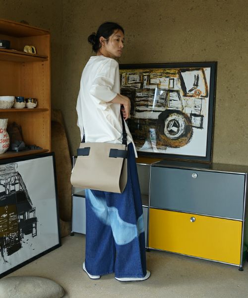 macromauro  マクロマウロ WRAP BAG SHOULDER CANVAS M(BEIGE)