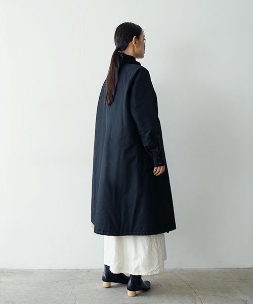 Mochi モチ finx gabardine coat[ma23-co-01/black] モッズコート