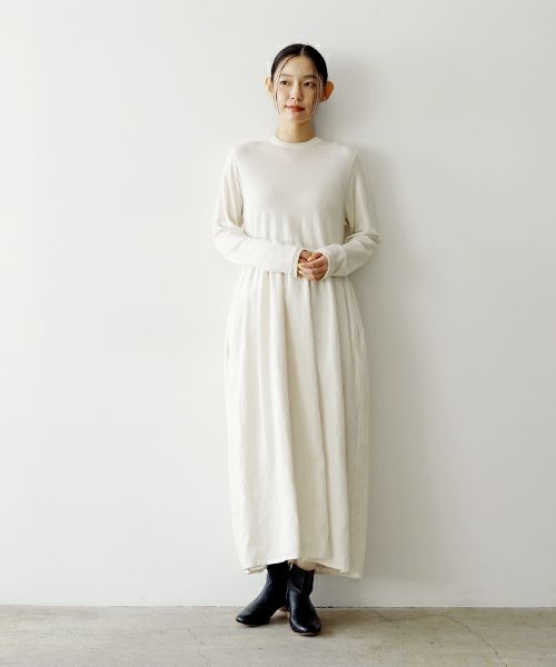 Mochi モチ panel dress[ma24-op-03/off white] パネルドレス