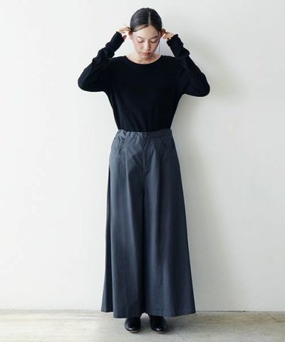 Mochi<br>モチ<br>5pocket culottes patns[ma24-pt-01/graphite]<br>キュロットパンツ