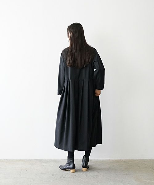 Mochi モチ hight neck tuck dress[ma20-op-01/black] ハイネック  