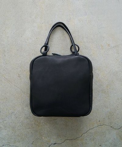 Mochi<br>モチ<br>box bag[black/ma-pro-26]<br>鹿革 ボックスバッグ