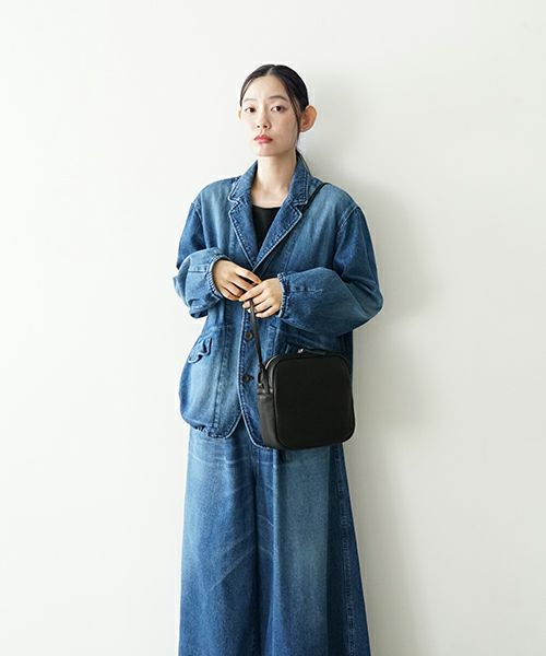 Mochi モチ box shoulder bag[ma-pro-27/black] 鹿革 ボックス