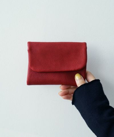 Mochi<br>モチ<br>trifold wallet[red/ma-pro-28]<br>鹿革 3つ折り財布