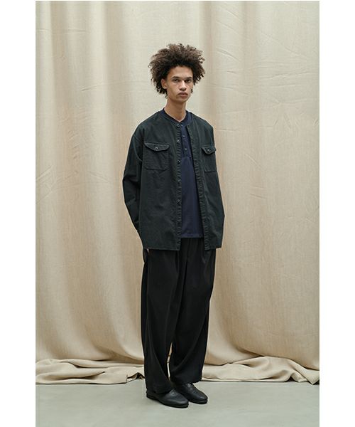 YOKO SAKAMOTO ヨーコサカモト REGULAR COLLAR SHIRT [SUMI INK] YS 