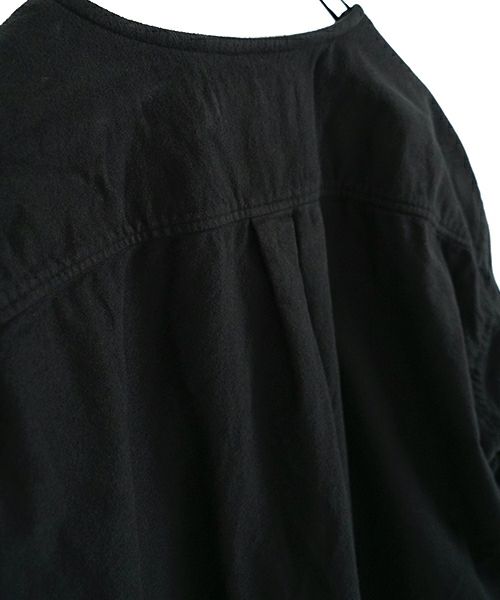 YOKO SAKAMOTOヨーコサカモトBRUSHED COTTON COLLARLESS SHIRT [BLACK] YS - 24AW - 57
