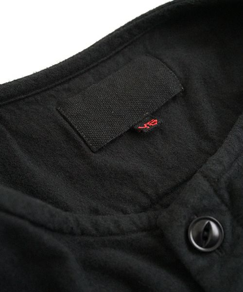 YOKO SAKAMOTOヨーコサカモトBRUSHED COTTON COLLARLESS SHIRT [BLACK] YS - 24AW - 57