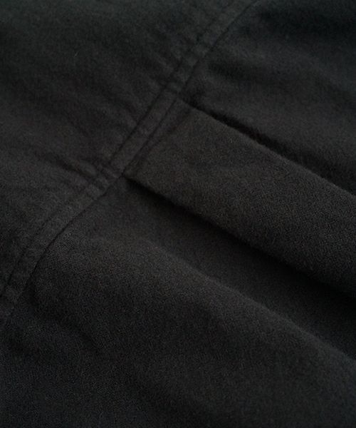 YOKO SAKAMOTOヨーコサカモトBRUSHED COTTON COLLARLESS SHIRT [BLACK] YS - 24AW - 57