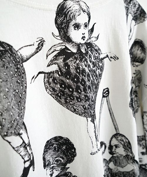 あちゃちゅむ　トラBig Tシャツ AHCAHCUM あちゃちゅむ<br>植物図鑑 big T 04クロ