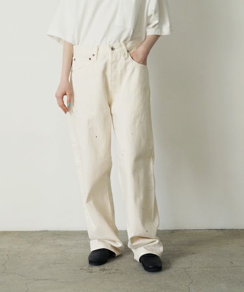 YOKO SAKAMOTOヨーコサカモト DENIM STRAIGHT PANTS [FADE WHITE] YS - 24AW - 49ストレートデニムパンツ