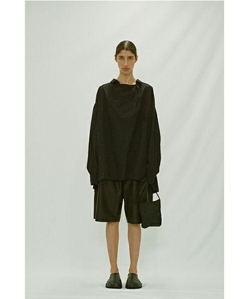 YOKO SAKAMOTOヨーコサカモト DOUBLE PLEATED EASY SHORTS [BLACK] YS - 25SS - 04