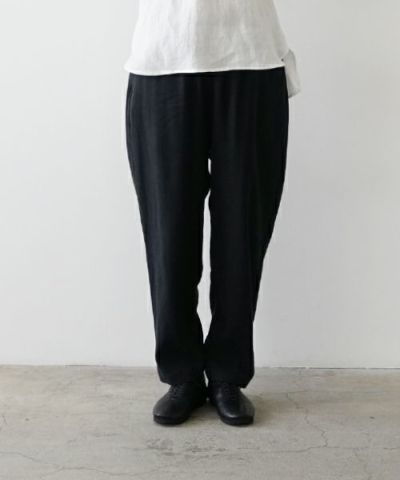 Mochi<br>モチ<br>silk linen tapered easy pants [black]<br>テーパードパンツ