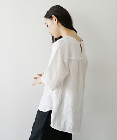 Mochi<br>モチ<br>pullover blouse [off white]<br>フレンチリネンブラウス