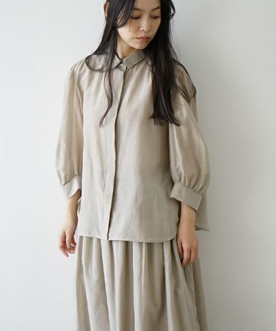 Mochi<br>モチ<br>puff sleeve gather blouse [sand]<br>ギャザーブラウス