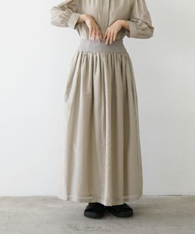 Mochi<br>モチ<br>cotton silk long skirt [sand]<br>コットンシルクロングスカート