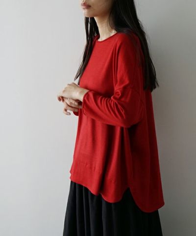 Mochi<br>モチ<br>three quarter sleeve t-shirt [red]<br>七分丈Tシャツ