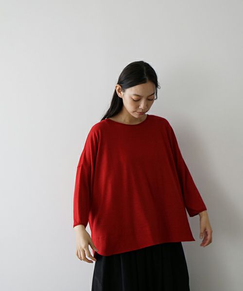 みつもち Mochi モチ three quarter sleeve t-shirt [red] 七分丈Tシャツ