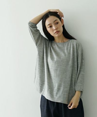 Mochi<br>モチ<br>three quarter sleeve t-shirt [heather gray]<br>七分丈Tシャツ