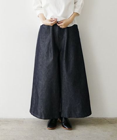 Mochi<br>モチ<br>【standard】silk cotton denim culottes patns<br>デニムキュロットパンツ