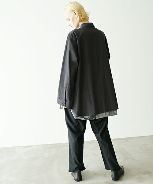 VU ヴウ two slit shirt  [BLACK×PATTERN] vu-sht-004