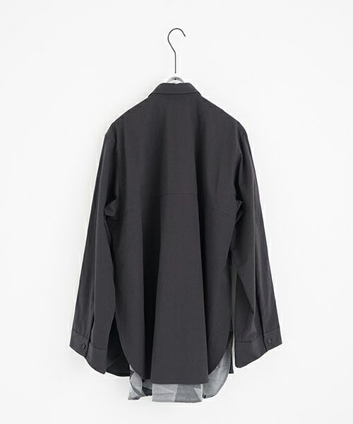 VU ヴウ two slit shirt  [BLACK×PATTERN] vu-sht-004