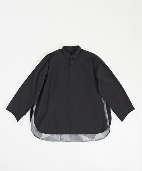 VU ヴウ two slit shirt  [BLACK×PATTERN] vu-sht-004