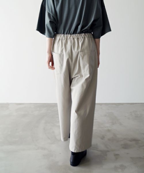 VU ヴウ 5 poket wide cropped pants [CHALK] vu-pnt-007